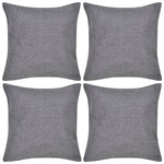 4 Cushion Covers Linen-look ( Anthracite )