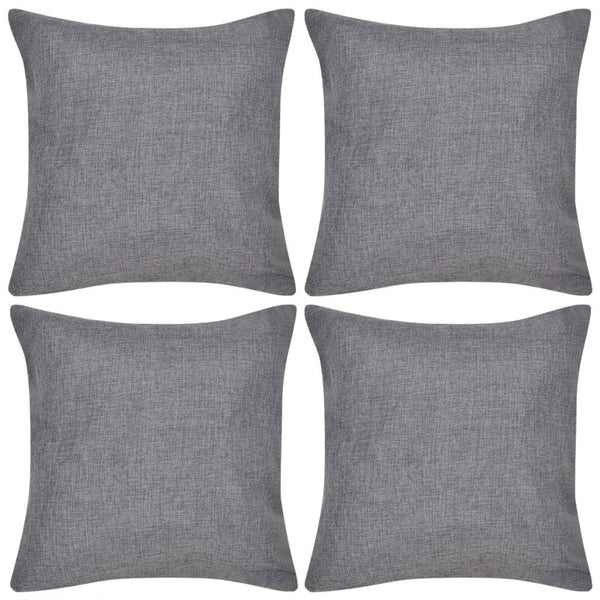  4 Cushion Covers Linen-look ( Anthracite )