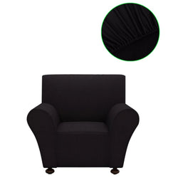 Stretch Couch Slipcover Black Polyester Jersey
