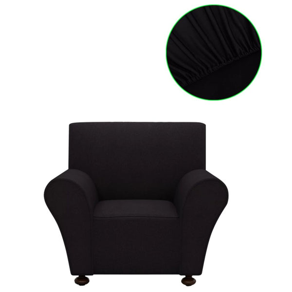  Stretch Couch Slipcover Black Polyester Jersey