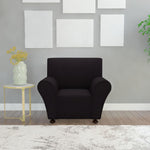 Stretch Couch Slipcover Black Polyester Jersey