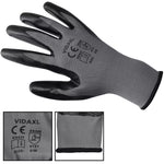Work Gloves Nitrile 24 Pairs Grey and Black Size 8/M