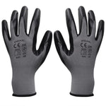 Work Gloves Nitrile  Pairs Grey and Black Size XL