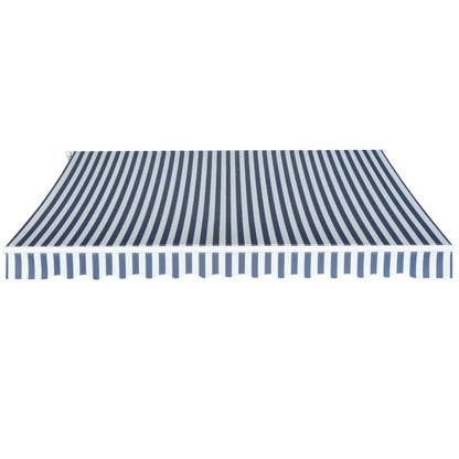 Folding Awning Manual-Operated 350 cm Blue and White