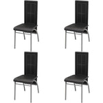 Dining-Chairs 4 pcs Black Faux Leather