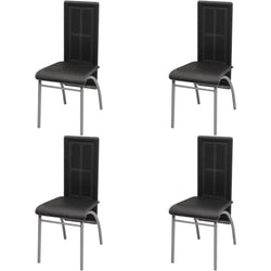 Dining Chairs 4 pcs Black Faux Leather