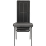 Dining-Chairs 4 pcs Black Faux Leather