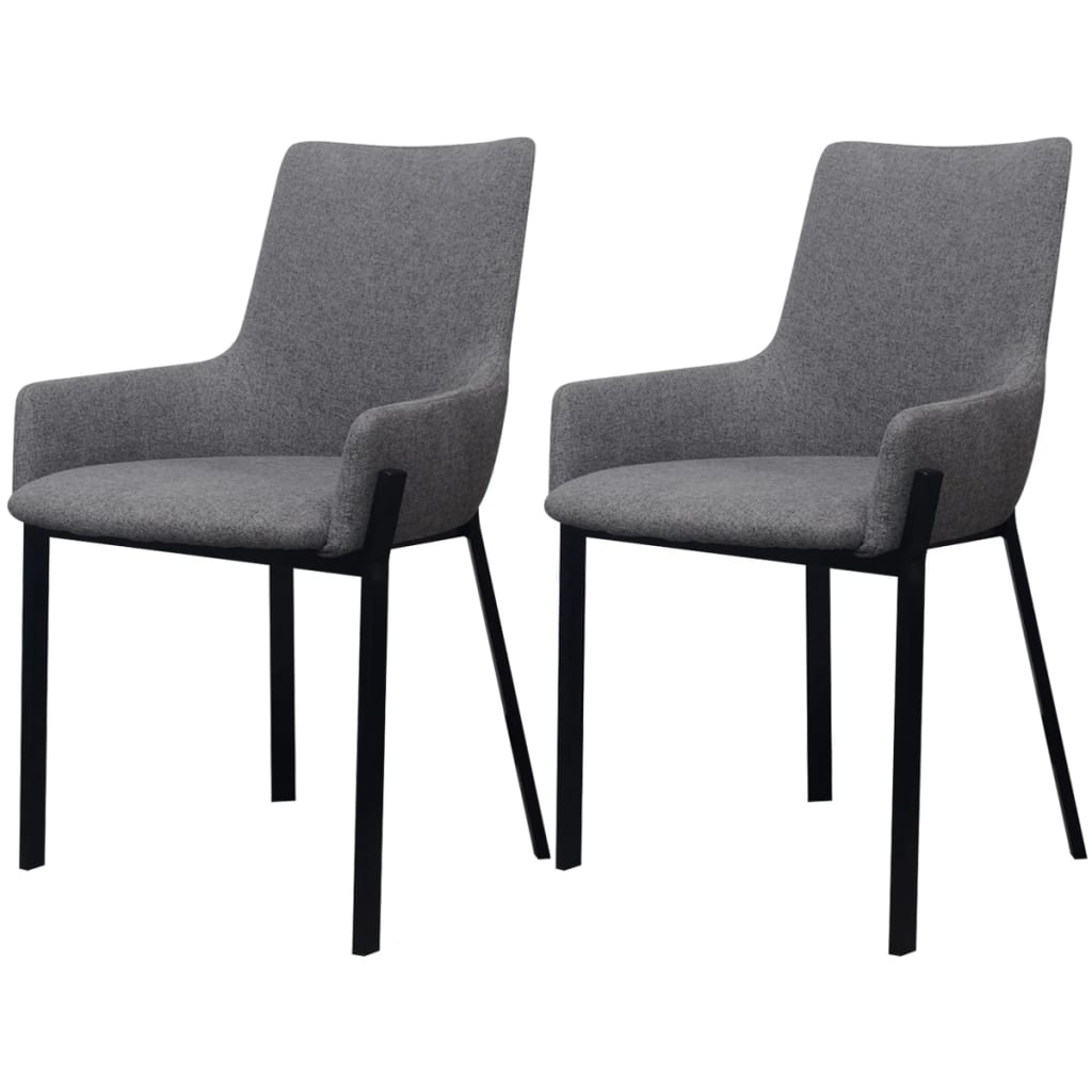 Dining Chairs 2 pcs Light Grey Fabric