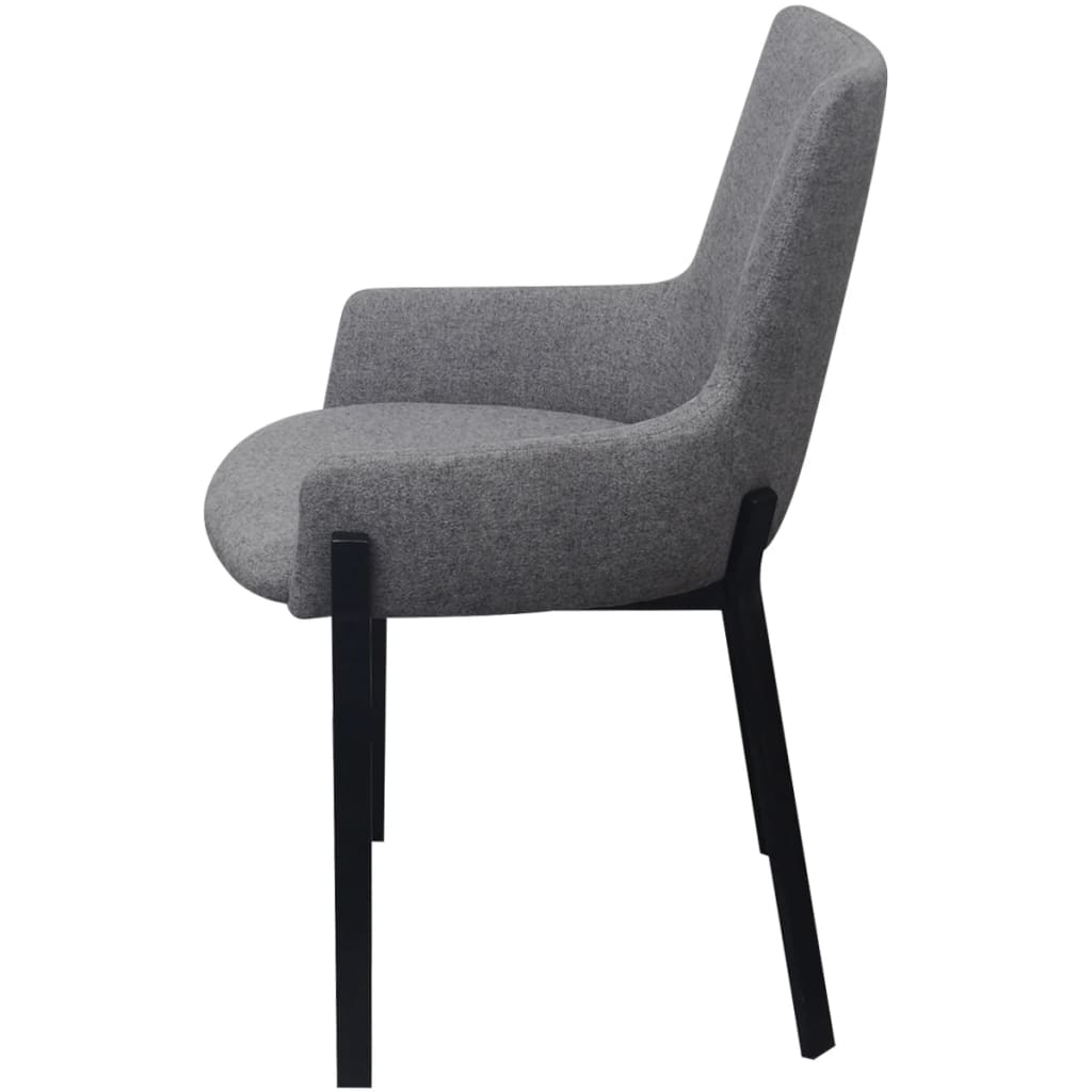 Dining Chairs 2 pcs Light Grey Fabric