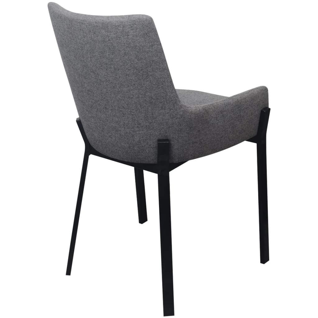 Dining Chairs 2 pcs Light Grey Fabric