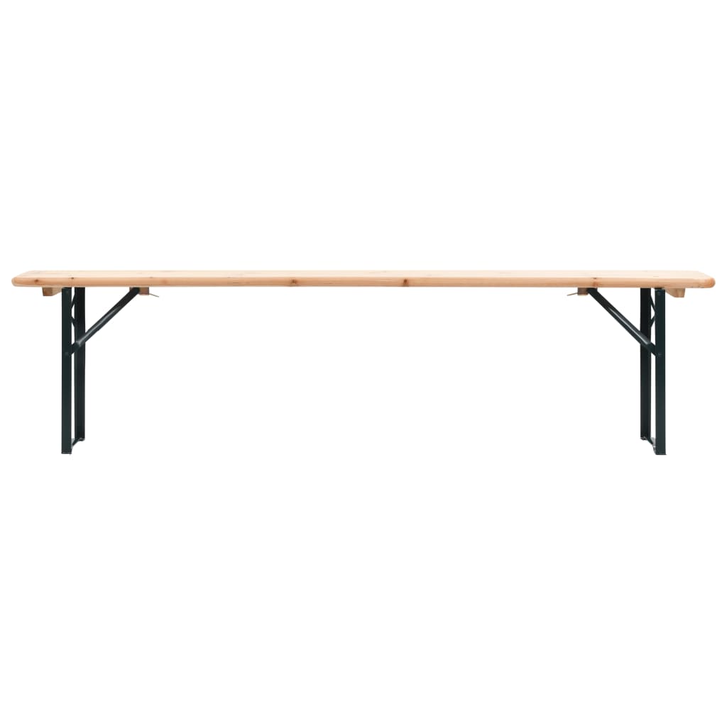Folding Table with 2 Benches 177 cm Pinewood