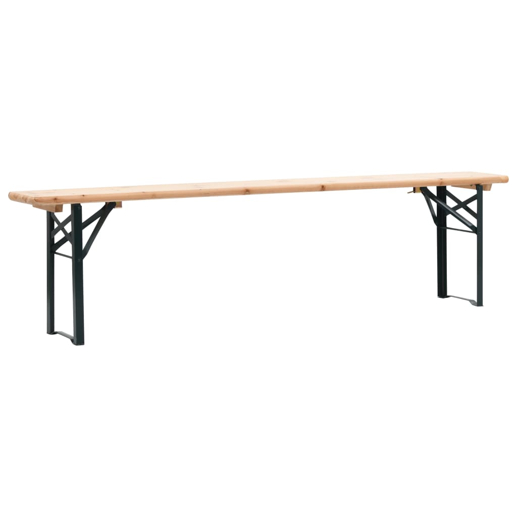 Folding Table with 2 Benches 177 cm Pinewood