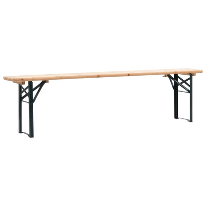 Folding Table with 2 Benches 177 cm Pinewood