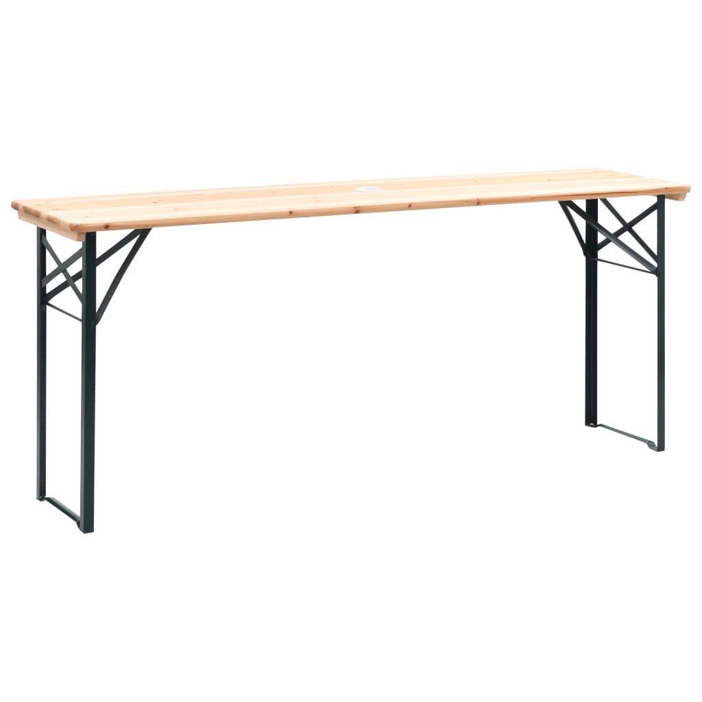Folding Table with 2 Benches 177 cm Pinewood