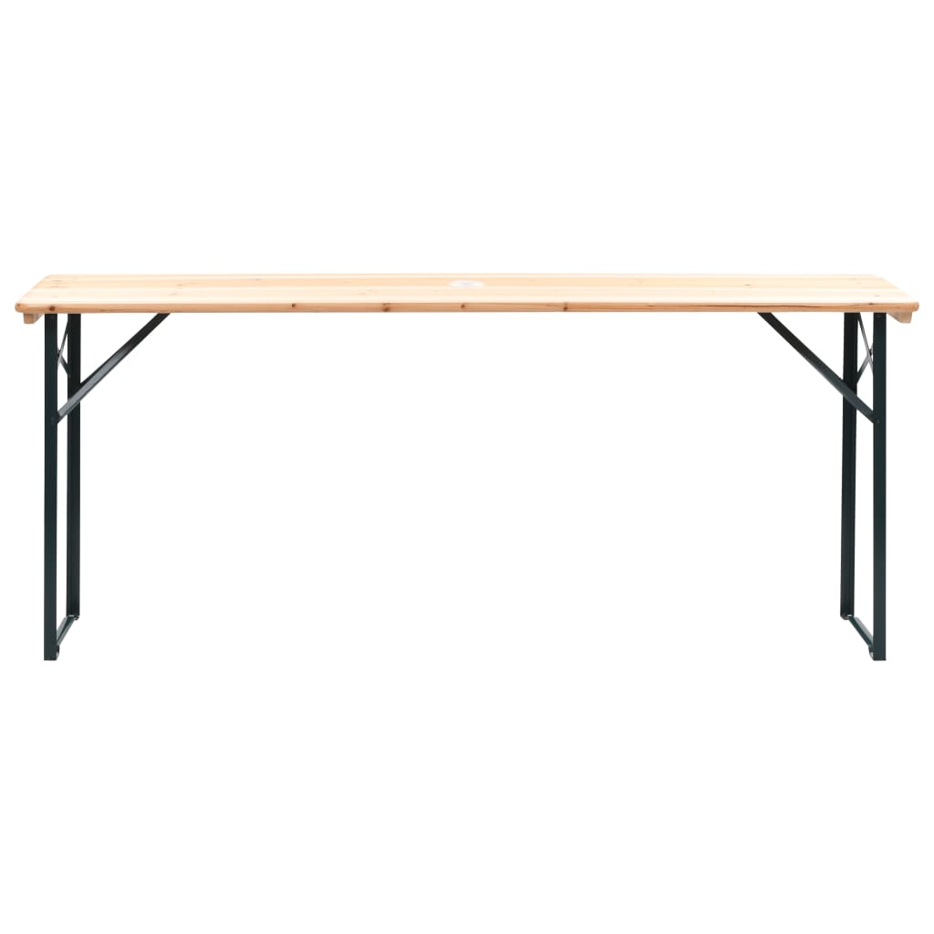 Folding Table with 2 Benches 177 cm Pinewood