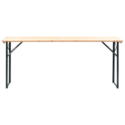 Folding Table with 2 Benches 177 cm Pinewood