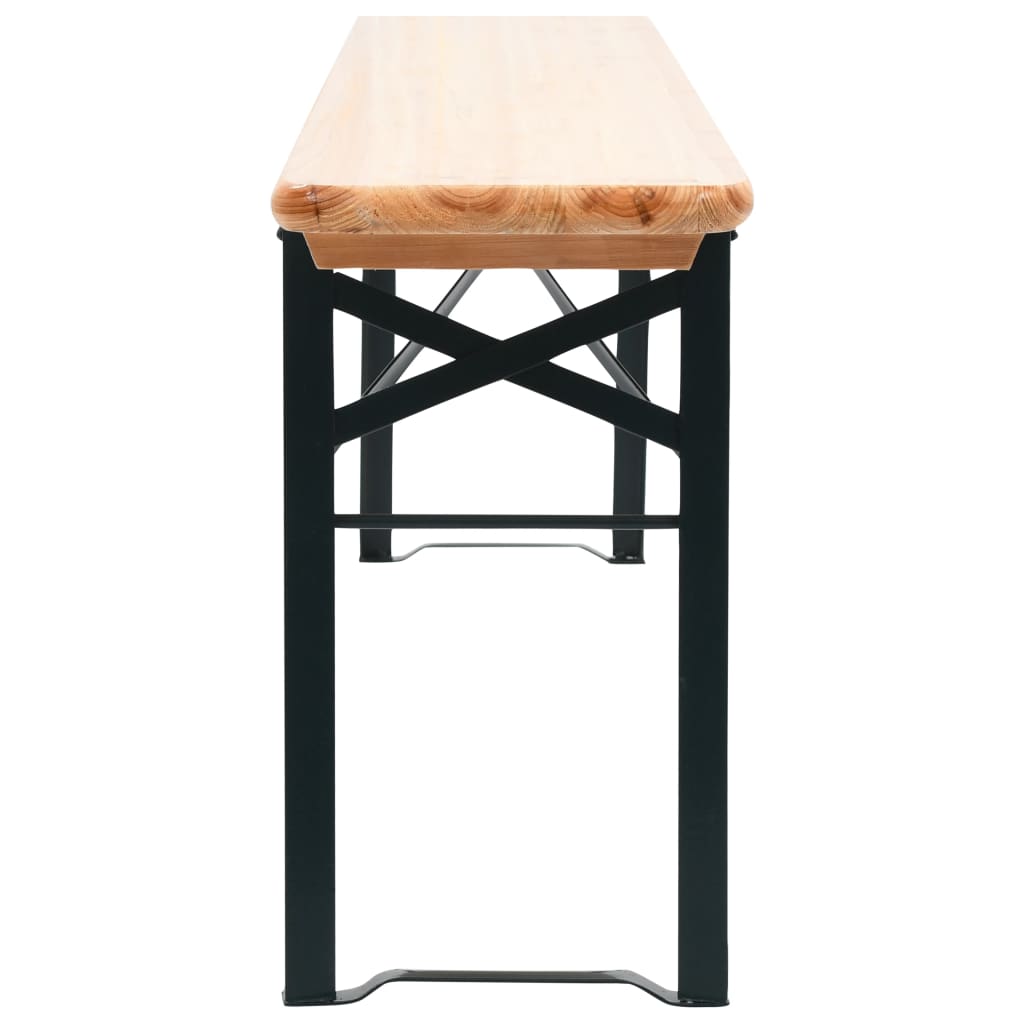 Folding Table with 2 Benches 177 cm Pinewood