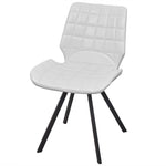 Dining-Chairs 2 pcs White Faux Leather