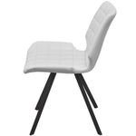Dining-Chairs 2 pcs White Faux Leather