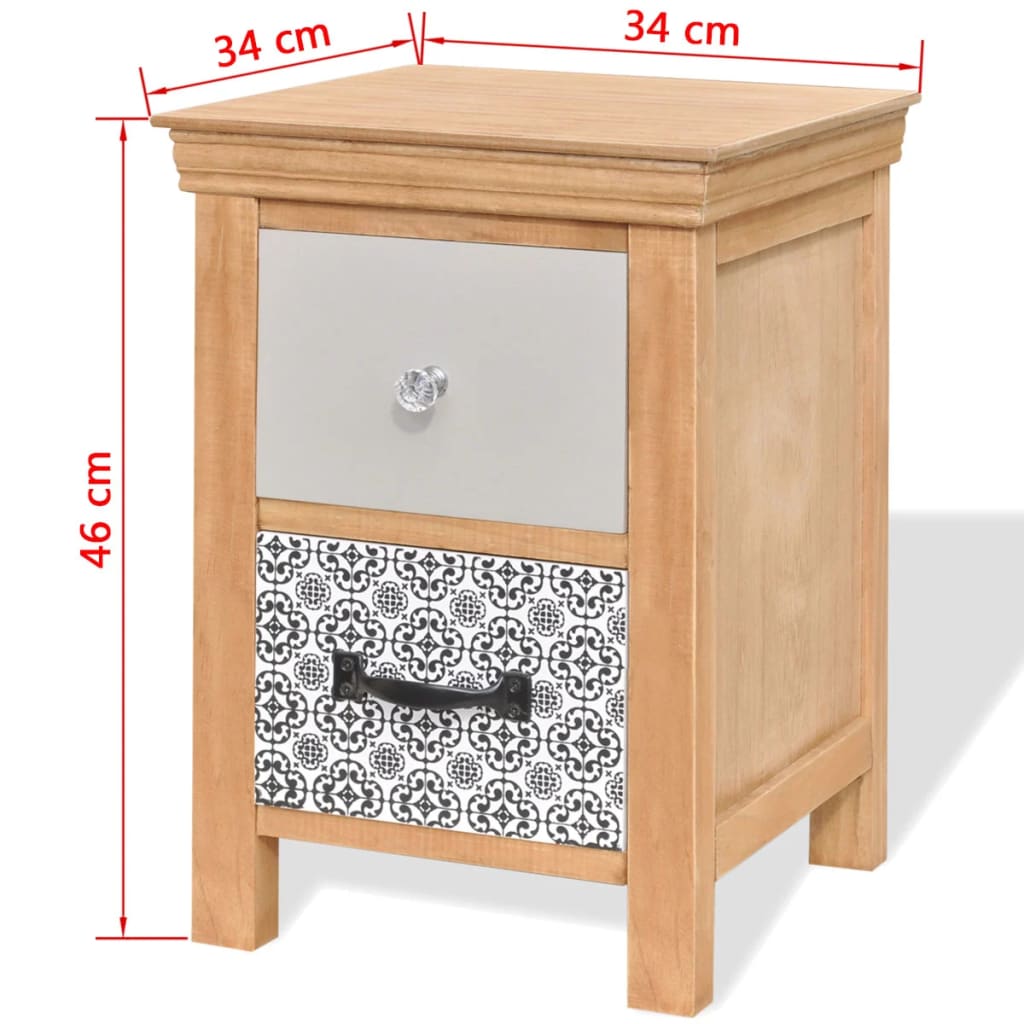 Drawer Cabinet 34x34x46 cm Solid Wood