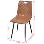 Dining Chairs 2 pcs Light Brown Faux Leather