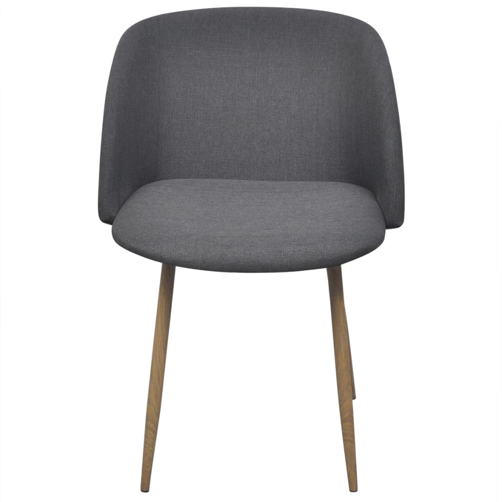 Dining Chairs 2 pcs Dark Grey Fabric