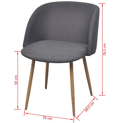 Dining Chairs 2 pcs Dark Grey Fabric