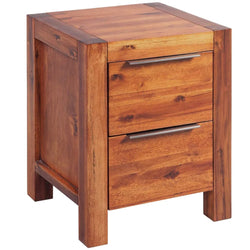 Bedside Cabinet Solid Acacia Wood Brown 45X42X58 Cm