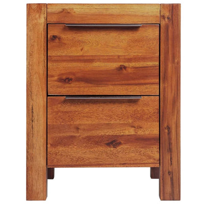 Bedside Cabinet Solid Acacia Wood Brown 45X42X58 Cm