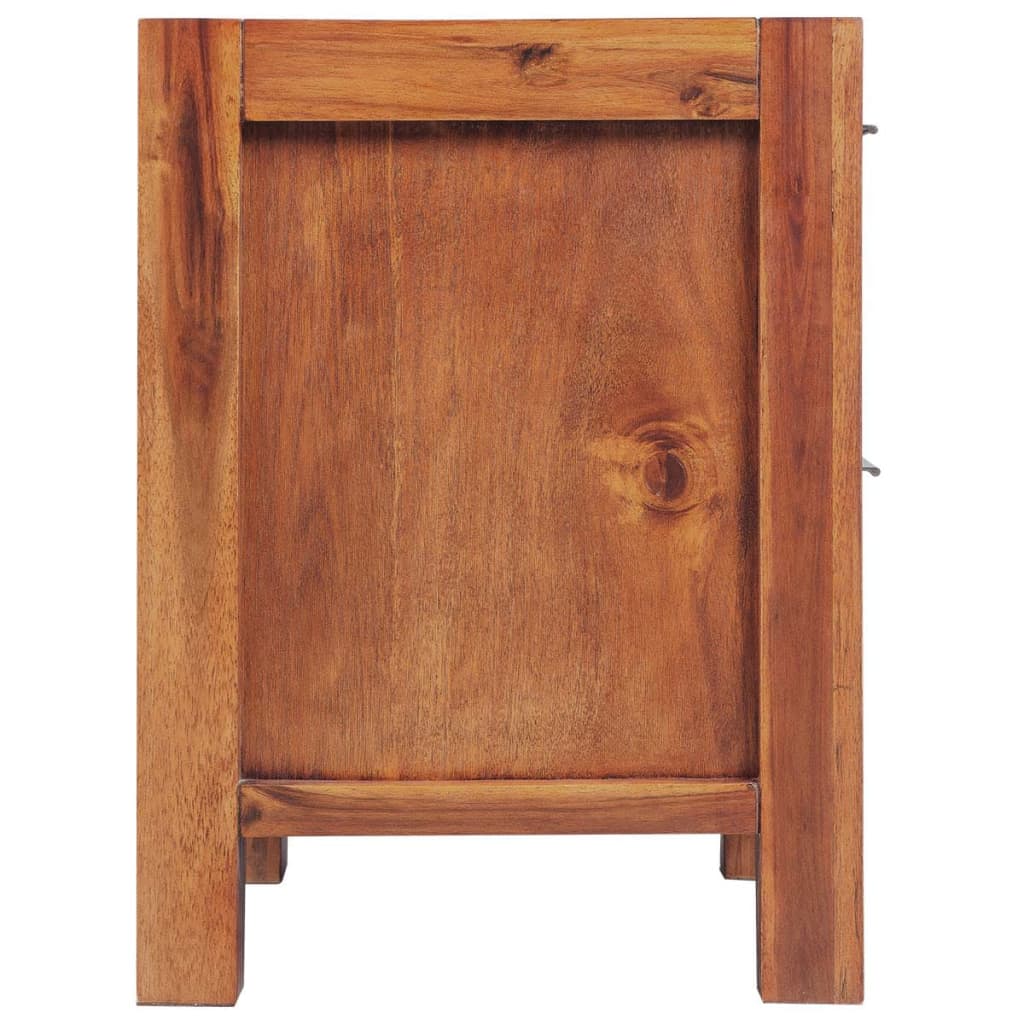 Bedside Cabinet Solid Acacia Wood Brown 45X42X58 Cm