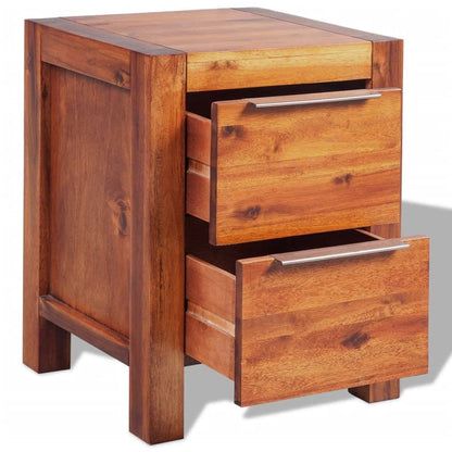 Bedside Cabinet Solid Acacia Wood Brown 45X42X58 Cm