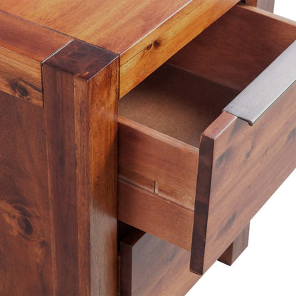 Bedside Cabinet Solid Acacia Wood Brown 45X42X58 Cm