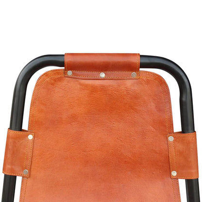 Dining Chairs 2 pcs Brown Real Leather