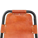 Dining Chairs 2 pcs Brown Real Leather