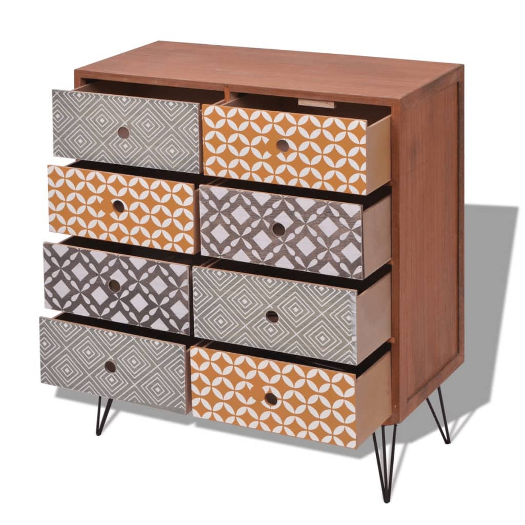 Sideboard 8 Drawers Brown