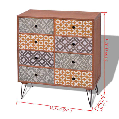 Sideboard 8 Drawers Brown