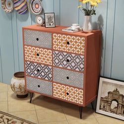 Sideboard 8 Drawers Brown