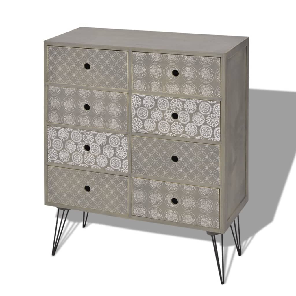 Sideboard 8 Drawers Grey