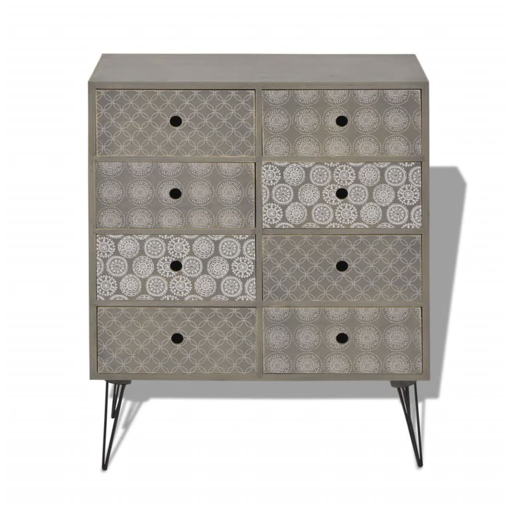 Sideboard 8 Drawers Grey