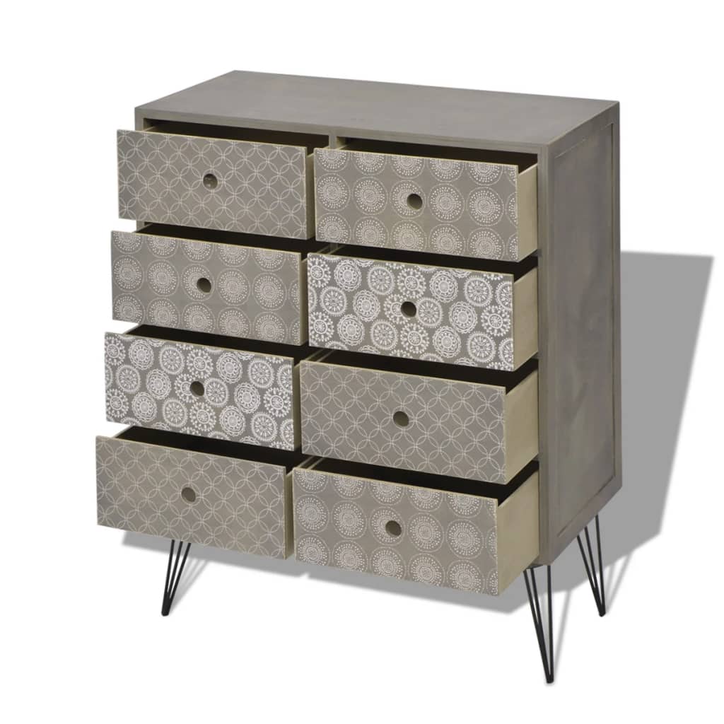 Sideboard 8 Drawers Grey