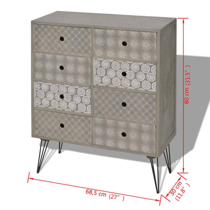 Sideboard 8 Drawers Grey