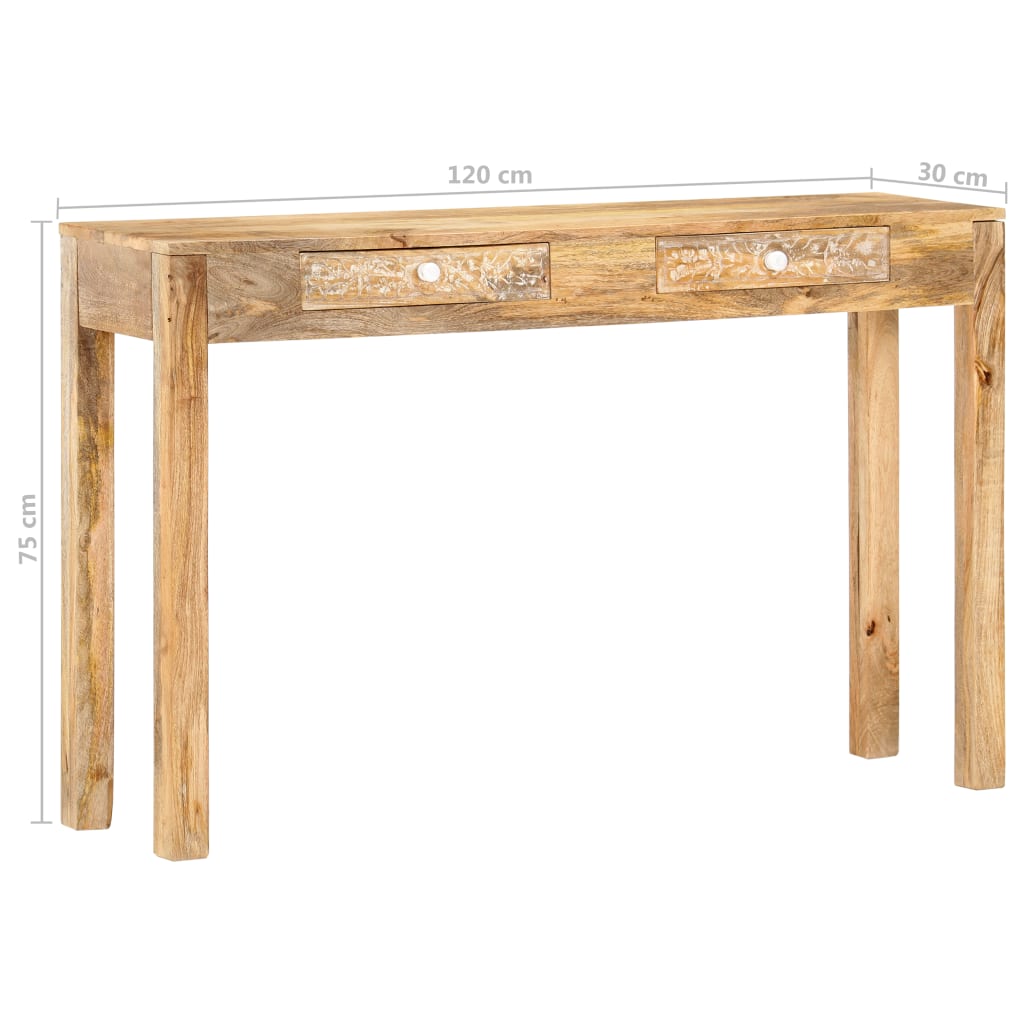 Console Table 120x30x75 cm Solid Mango Wood
