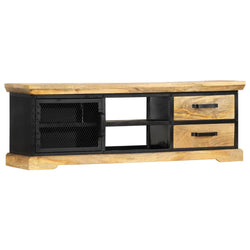 TV Cabinet Black 120x30x40 cm Solid Mango Wood