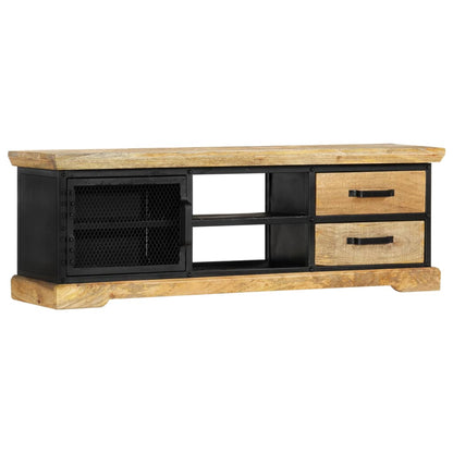 TV Cabinet Black 120x30x40 cm Solid Mango Wood