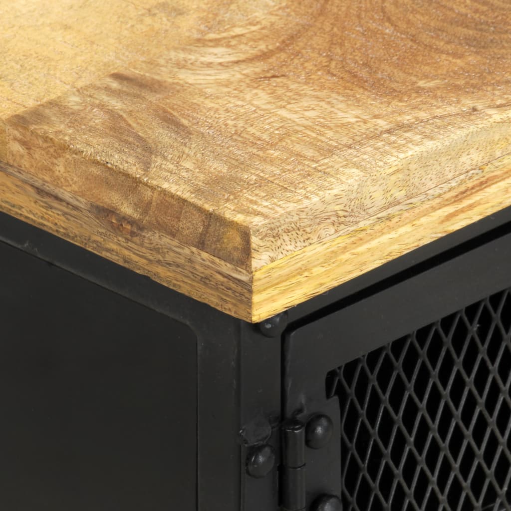 TV Cabinet Black 120x30x40 cm Solid Mango Wood