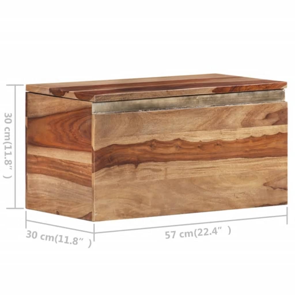 Storage Chest 57x30x30 cm Solid Sheesham Wood