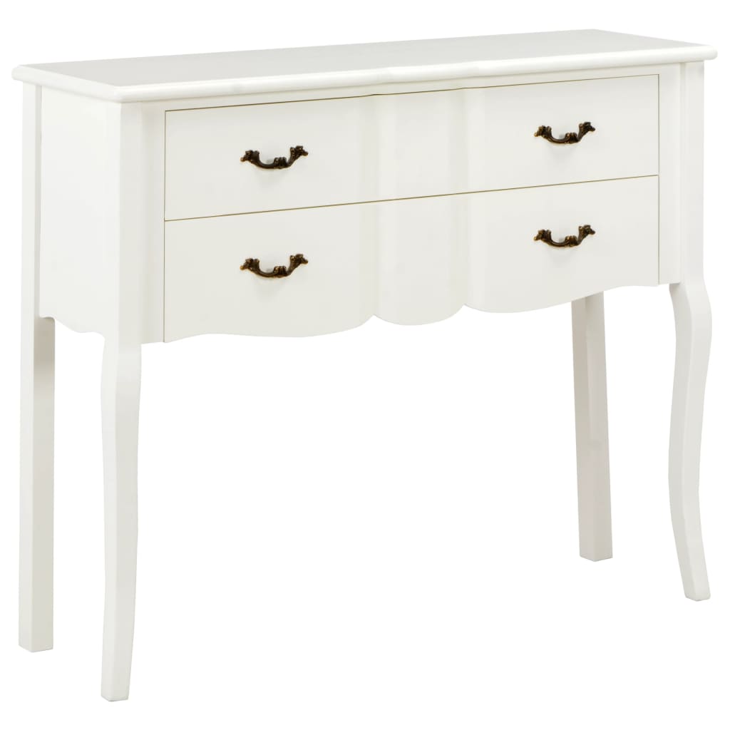 Sideboard 110x30x85 cm White Solid Wood