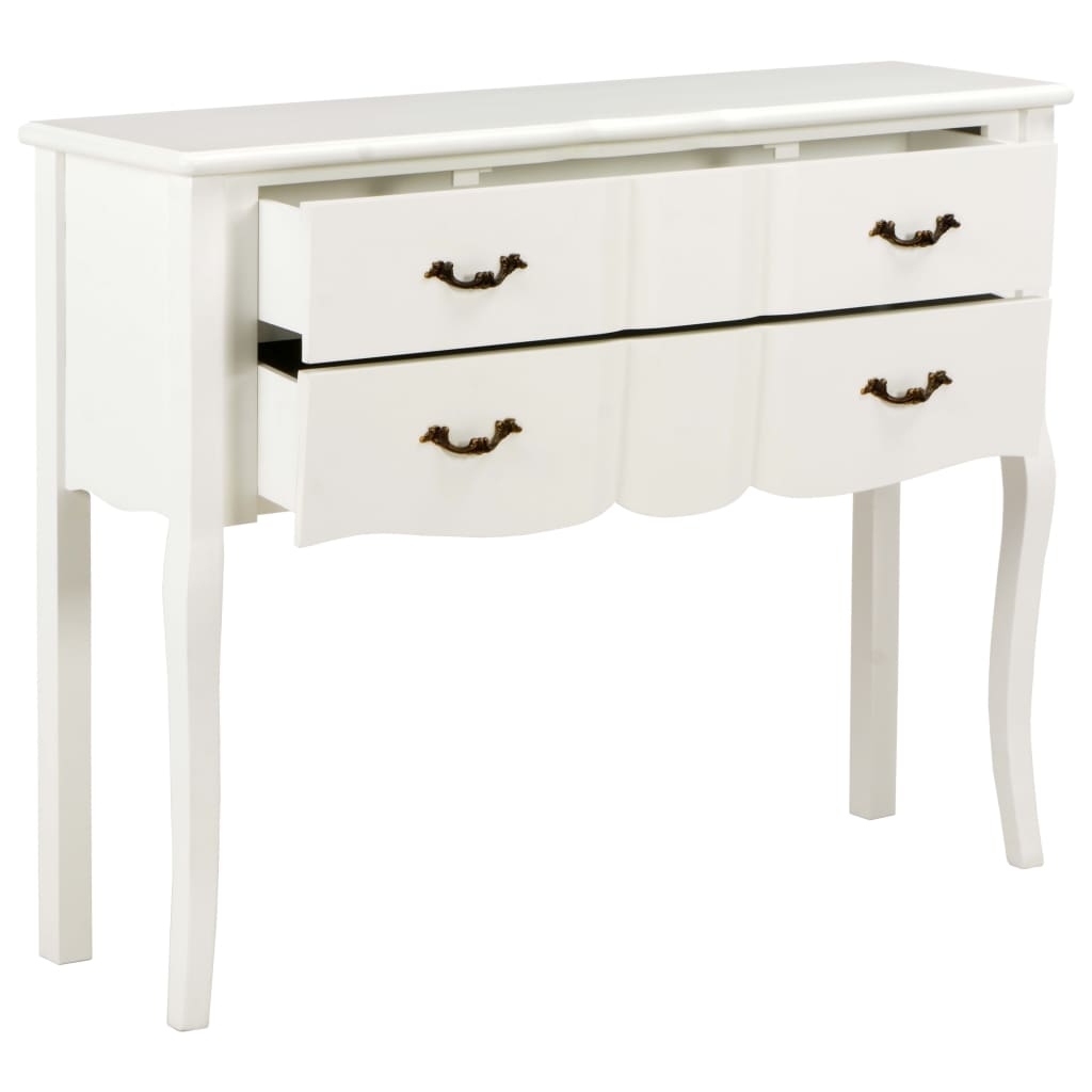 Sideboard 110x30x85 cm White Solid Wood