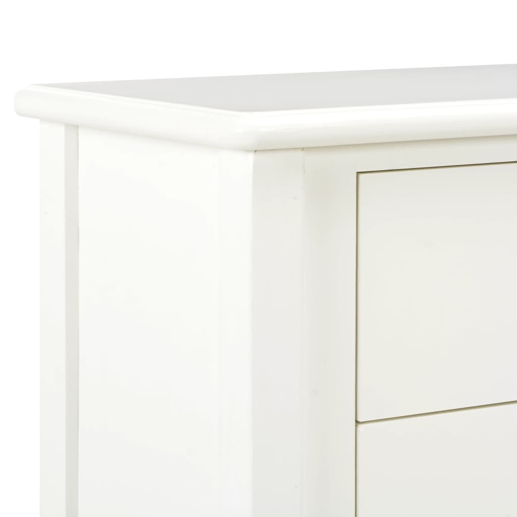 Sideboard 110x30x85 cm White Solid Wood