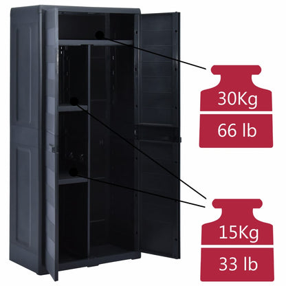 Garden Storage Cabinet XL 78x46x175 cm Plastic